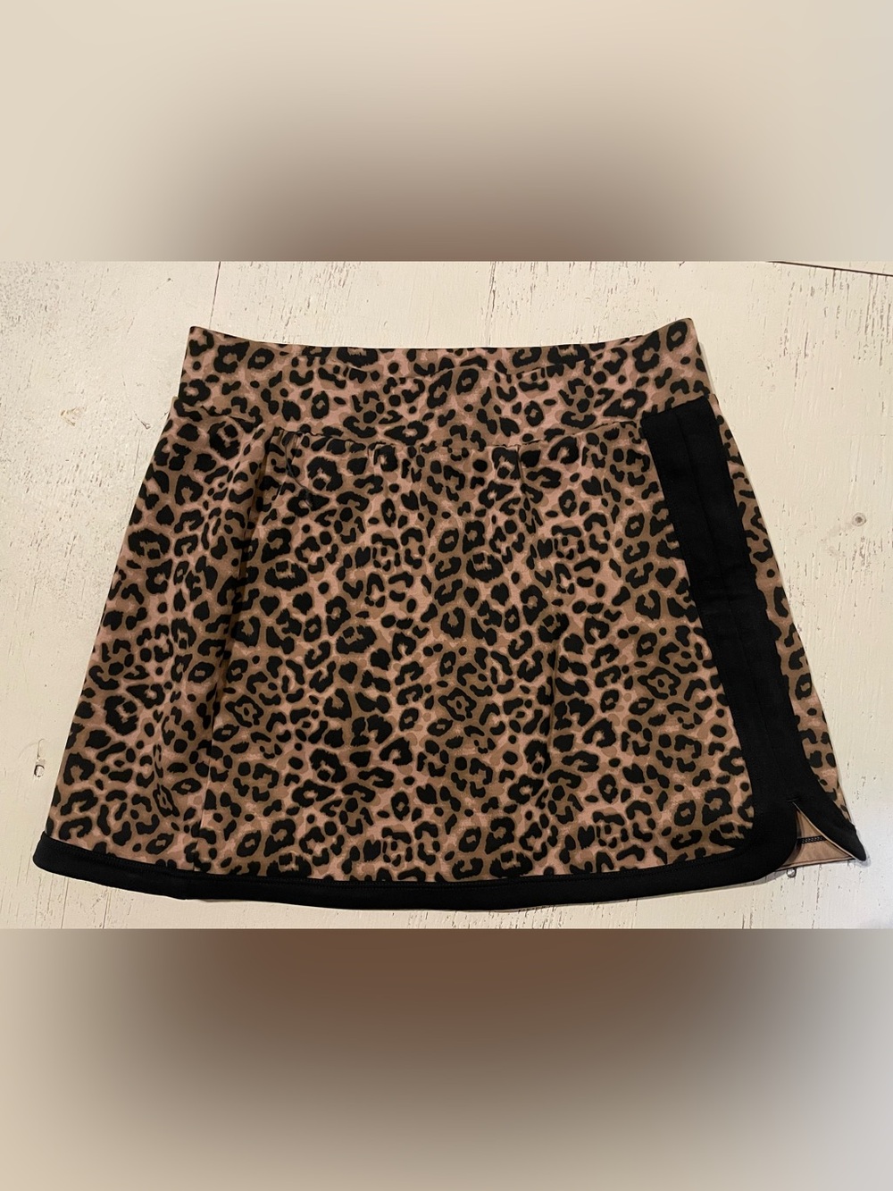 JoyLab Leopard Print Mini Skirt - Black & Brown with black shorts, Skort NWOT